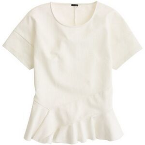 J. Crew Flutter Hem Ponte Knit Peplum Top Vintage Size xs